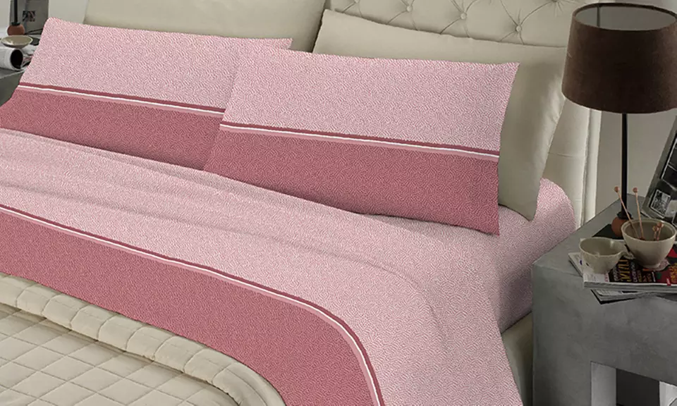 Completo Lenzuola 100% Cotone con angolo di 30 cm, Made in Italy