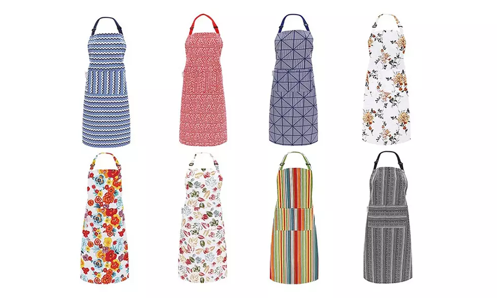 Cotton Bib Apron Adjustable XXL Fit with Pockets and Patterns