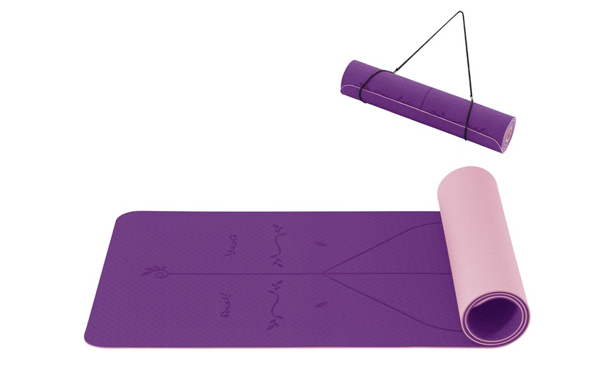 Image 14: Non-Slip Yoga Mat With Alignment Lines
