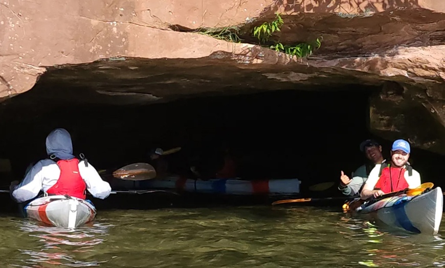 Image 2: 6PM: 2Hr Double Kayak Sea Cave Tour for 1or 2 or Sea Cave Tour for 6