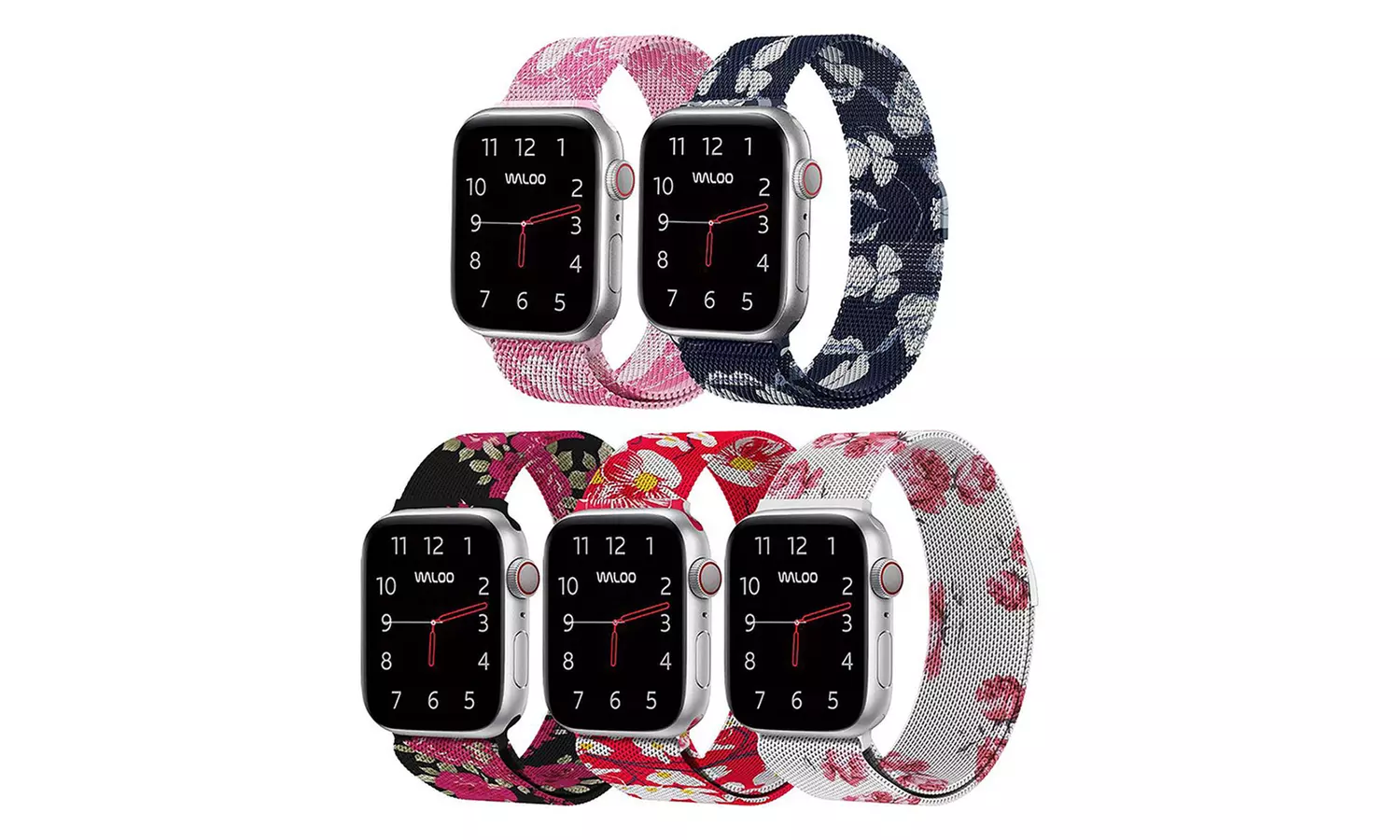 Waloo Floral Printed Milanese Band for Apple Watch