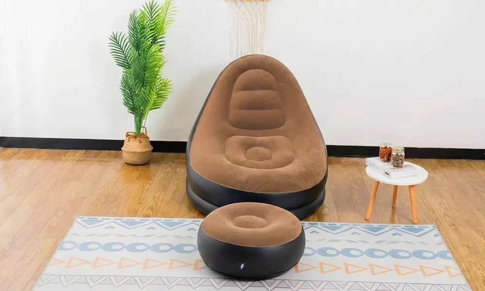 Sillón inflable con reposapiés