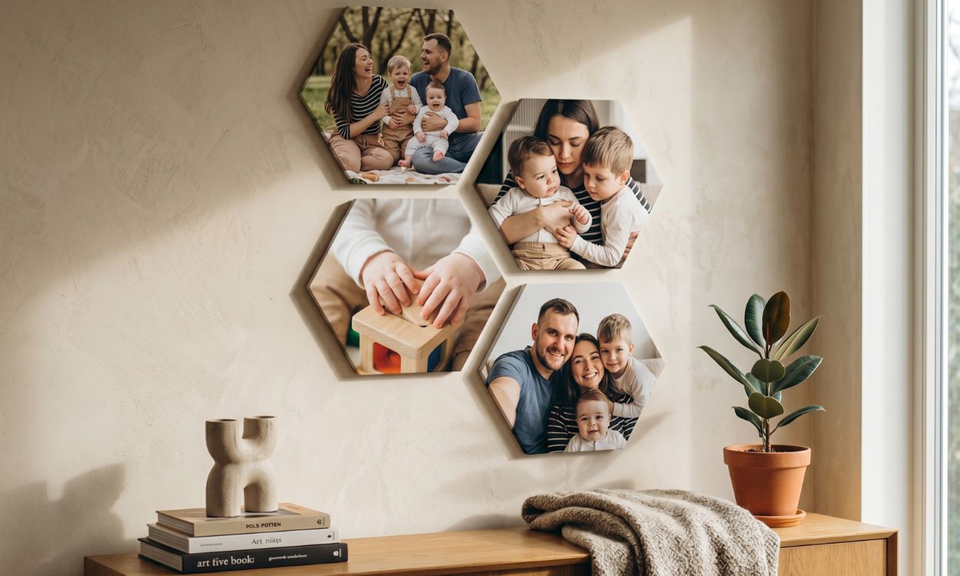 Jouw foto's op hexagon
