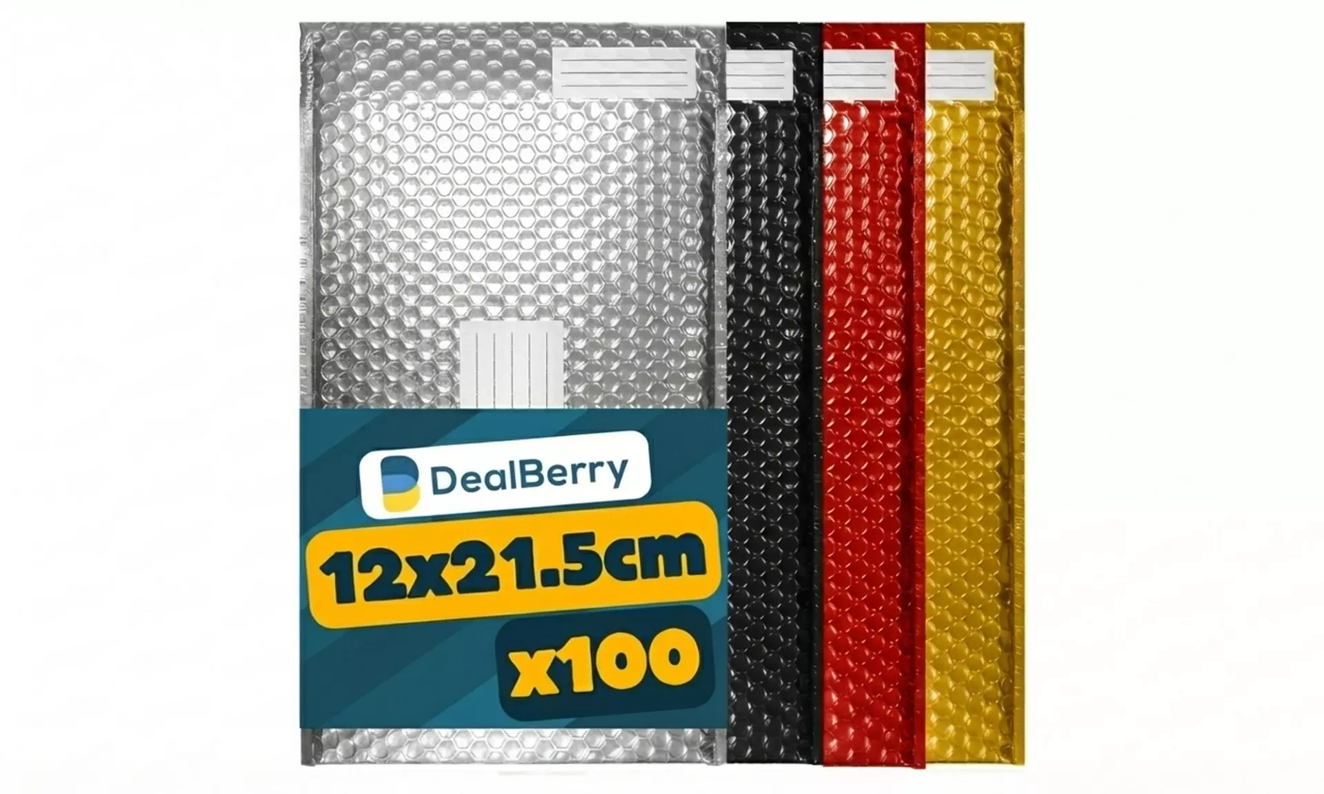 DealBerry 100 Assorted Metallic Bubble Mailers