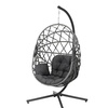 Image 10: Outdoor Cosy Rattan-Effect Hanging Egg Chair with Cushion