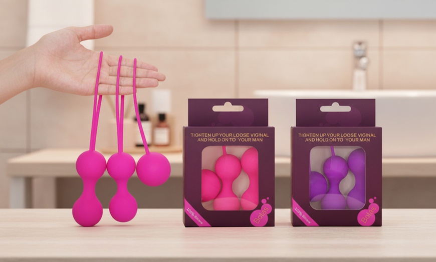 Image 1: 3Pcs/set Silicone Kegal Exercise Balls Tightening Vaginal Muscle Control