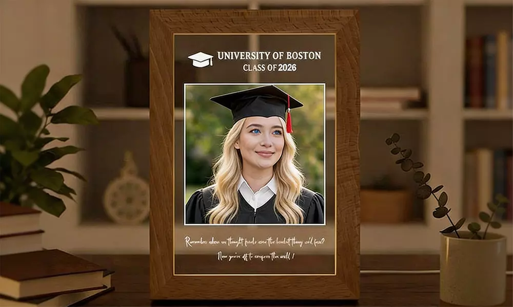 Custom Graduation Photo Frames w/ Engraving & UV-Printed Photos