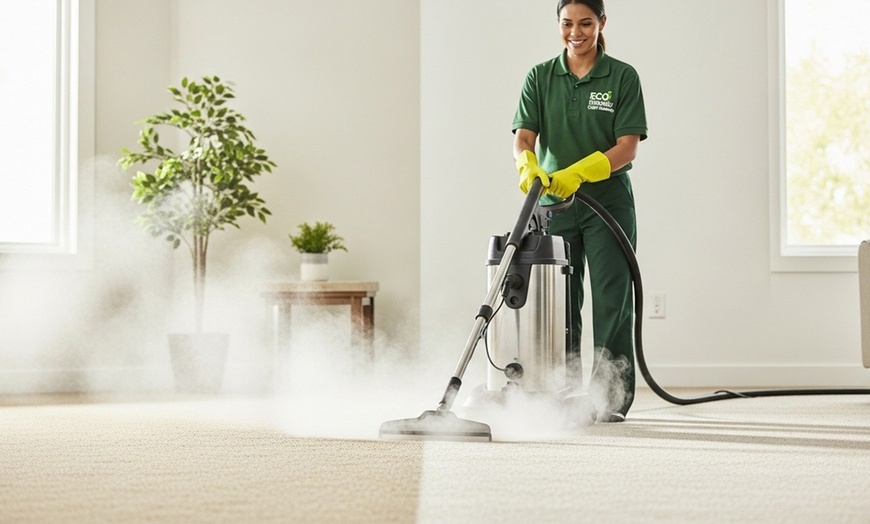 Image 1: Eco-Friendly  Carpet Steam Cleaning for 2,4 or 6 Rooms