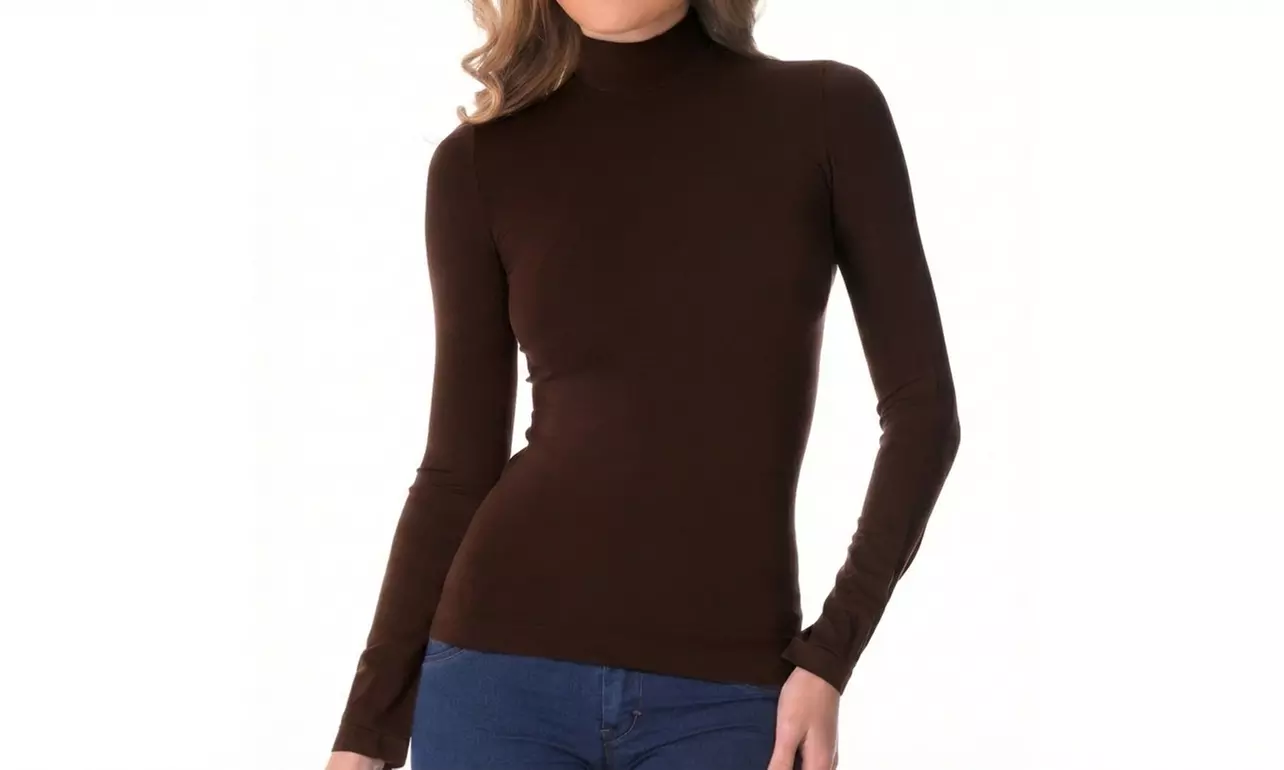 5er-Pack Damen-Thermounterhemd mit Fleece-Innenfutter & halbem Kragen