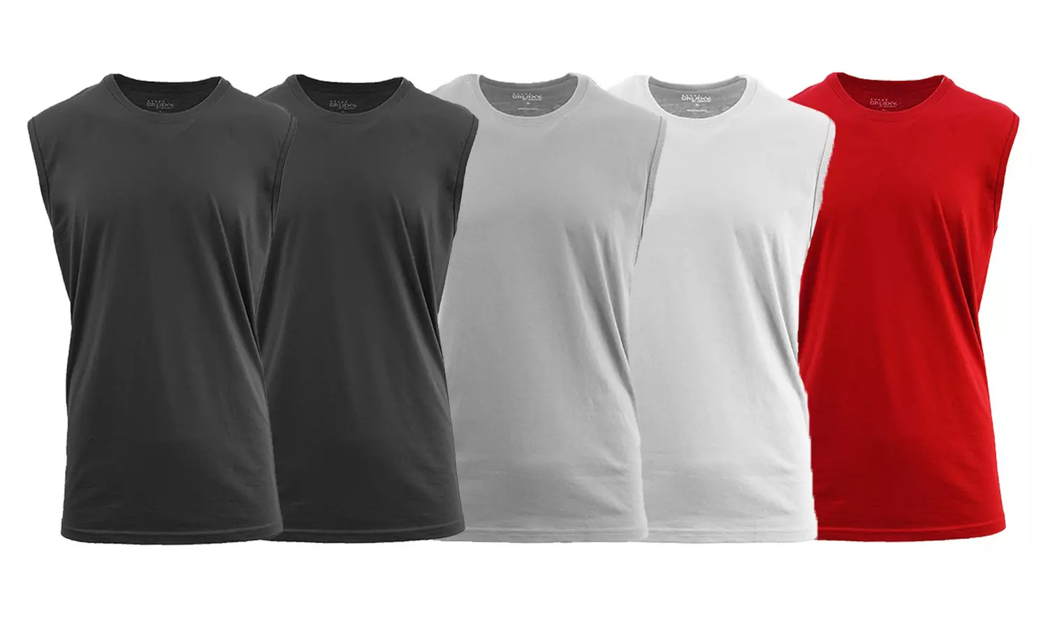 Men's 5-Pack Crew Neck Muscle Tank Tee (S-5XL)