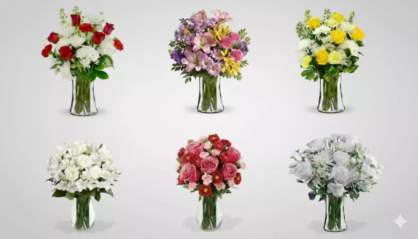 Blooms Today Deal: Save Up to 21% Off Your Choice of 6 Sympathy Bouquets with Vase and Delivery