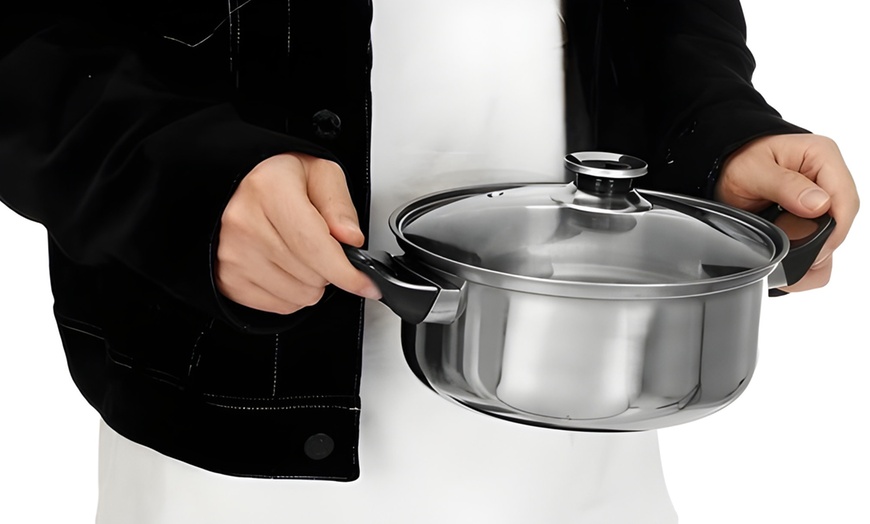 Image 5: 12-teiliger Edelstahl-Kochgeschirr-Set inkl. Glasdeckeln