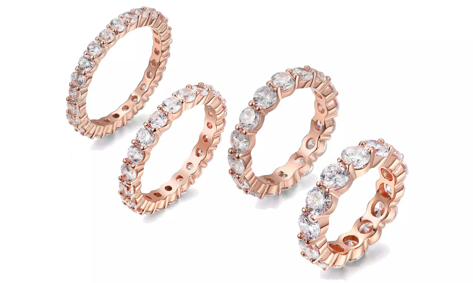 Luxury Cubic Zirconia Eternity Ring Collection in Sterling Silver