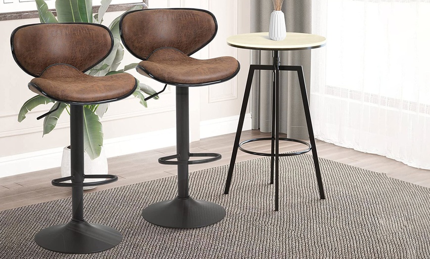 Image 8: HomCom Set of Two Bar Stools