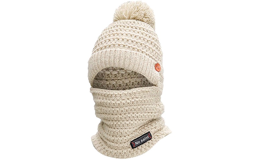 Image 9: Womens Winter Hat Warm Thick Cap Scarf Knit Ski Beanies