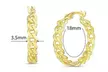 Italian 925 Sterling Silver 18MM Curb Hoop Earrings Stamped 925 - Second Medium