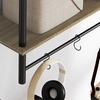 Image 8: HomCom Wall Shelf Unit with Four Hooks for Living Room, Entryway
