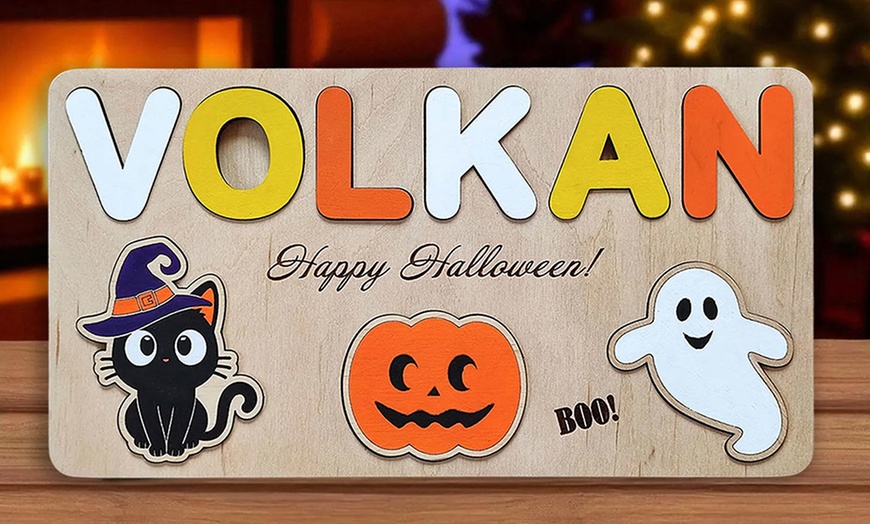 Image 3: Personalisierbares Namens-Puzzle im Halloween-Design