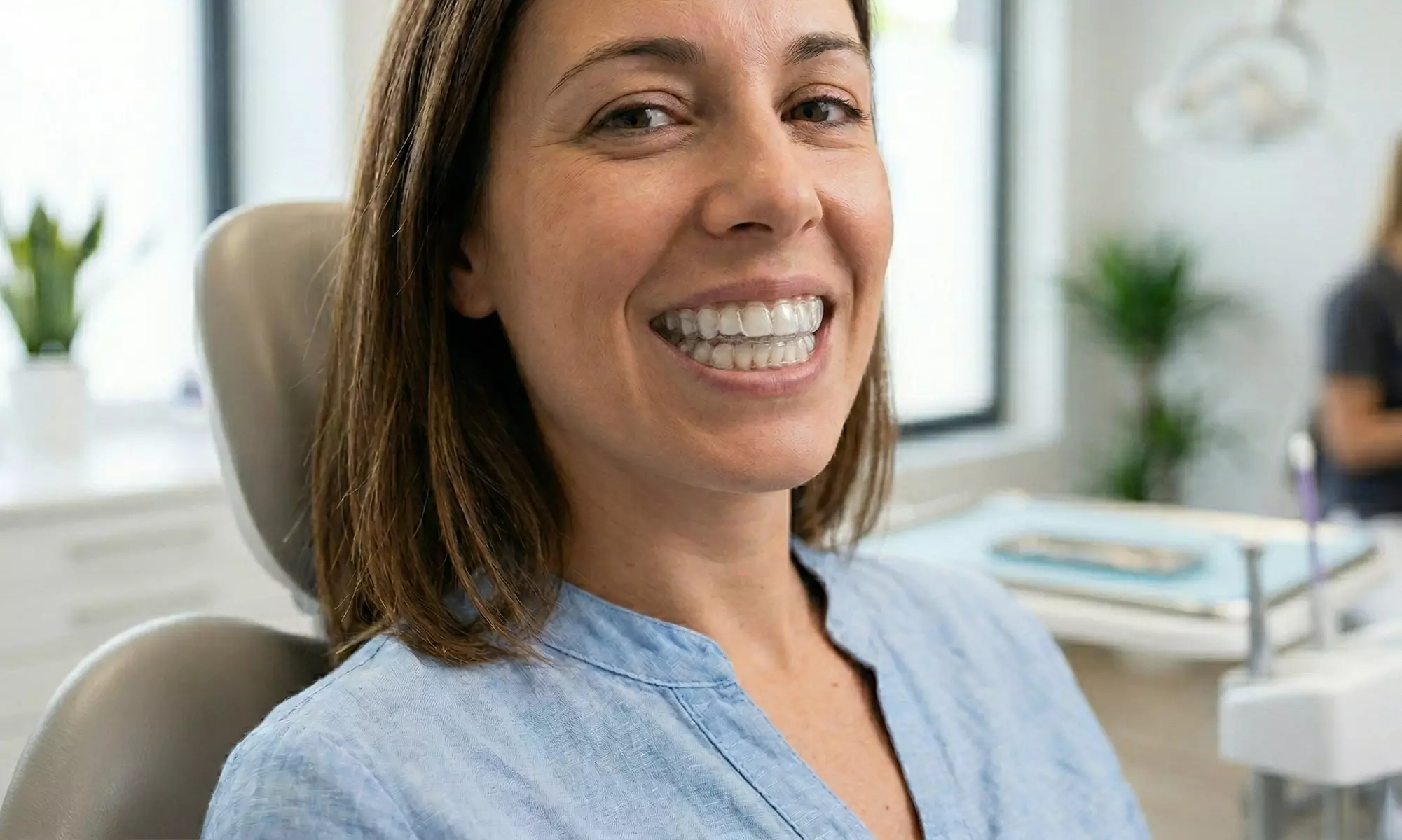 Dientes sanos con Higiene dental completa o Ferula de descarga