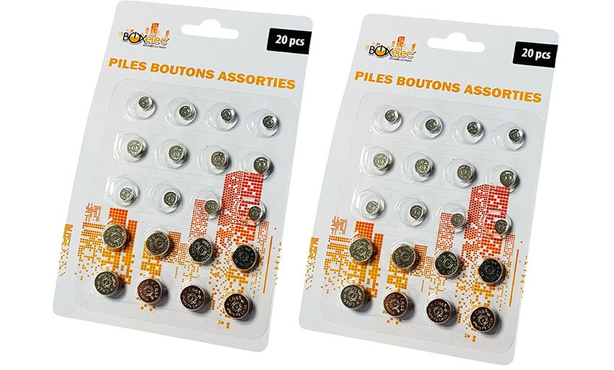 Image 4: Lot de 20 piles boutons incluant cinq types différents 