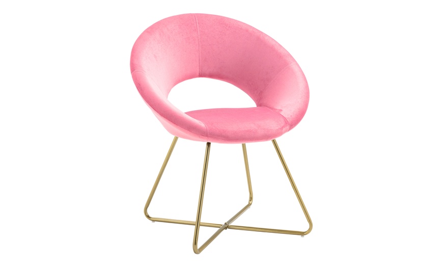 Image 8: Fauteuil rond en velours