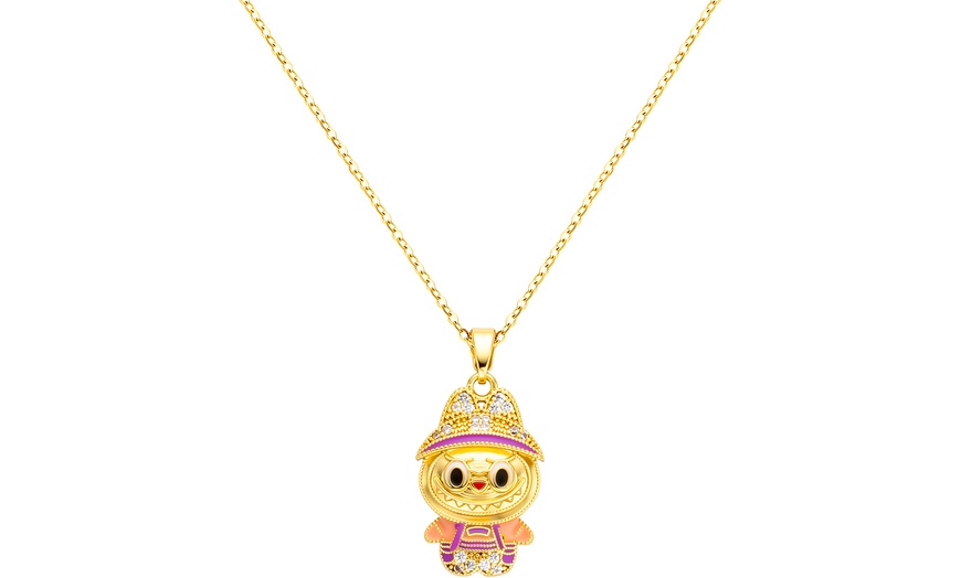 Image 5: BTS x Labubu Bejeweled Pendant Necklace