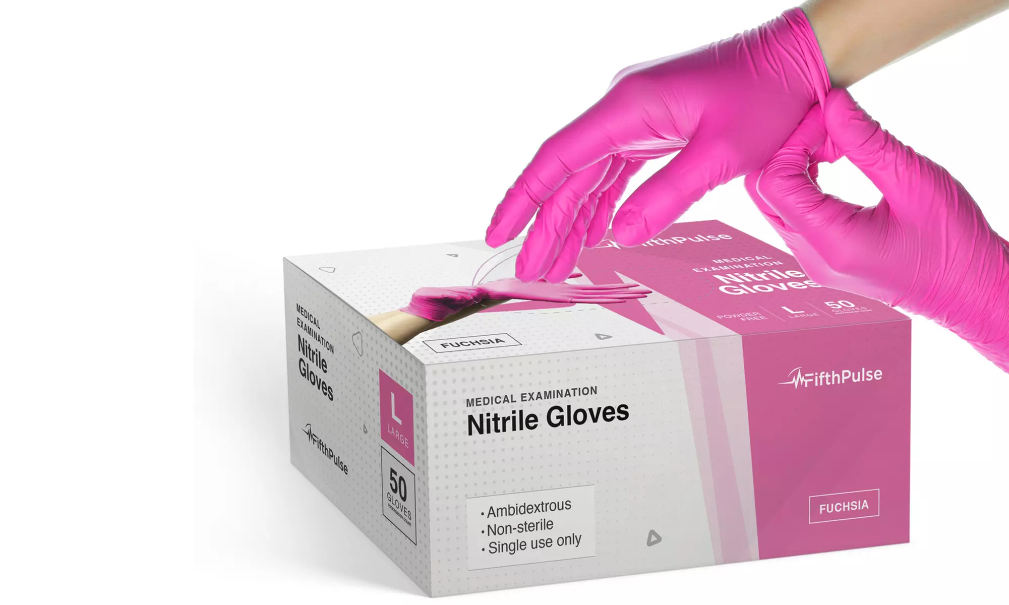 Fifth Pulse Nitrile Exam Latex Free and Powder Free Gloves - Box of 50