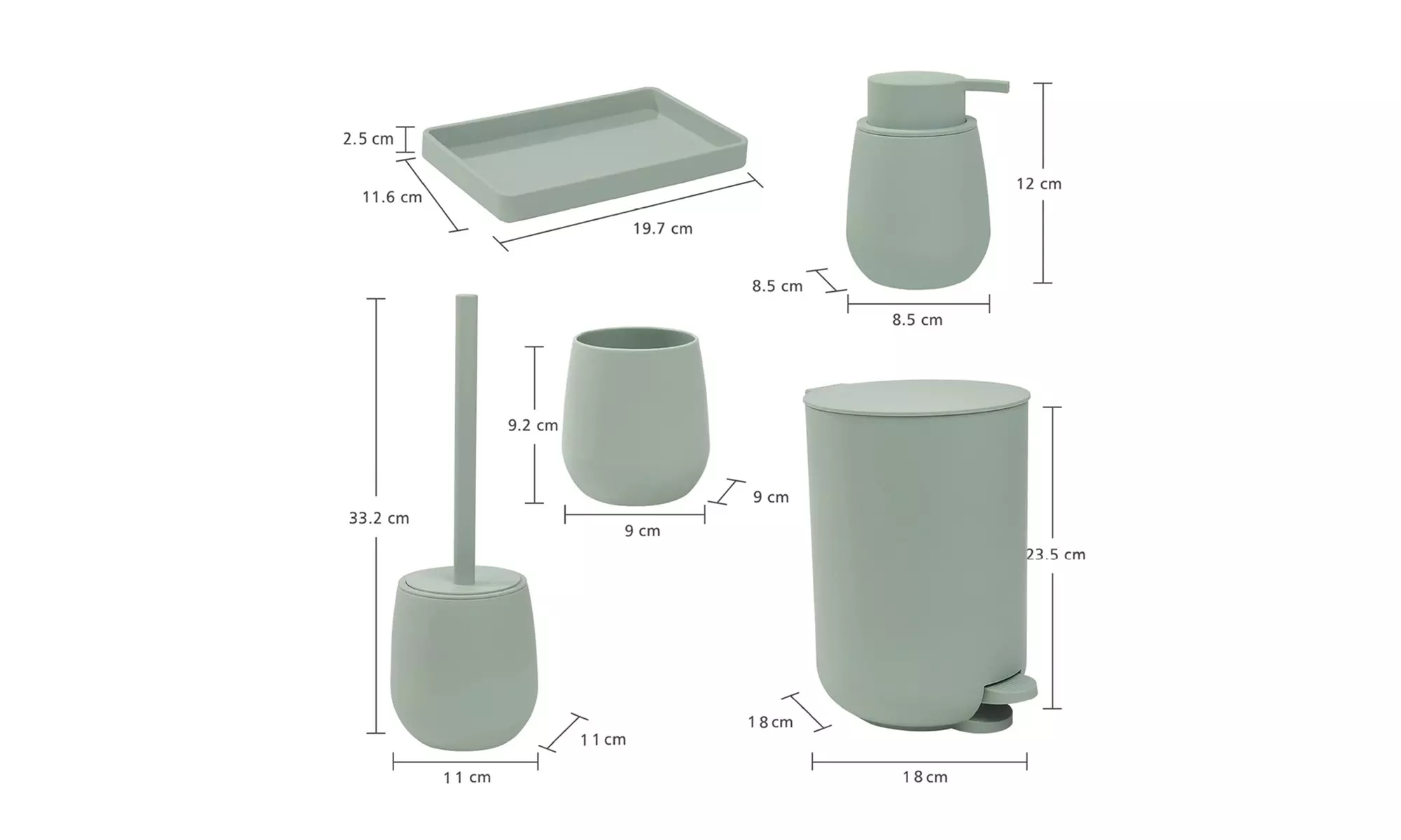 Set de 6 accessoires de salle de bain