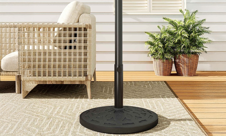 Image 25: Heavy-Duty Umbrella Base for Rotating Parasol in Four Styles