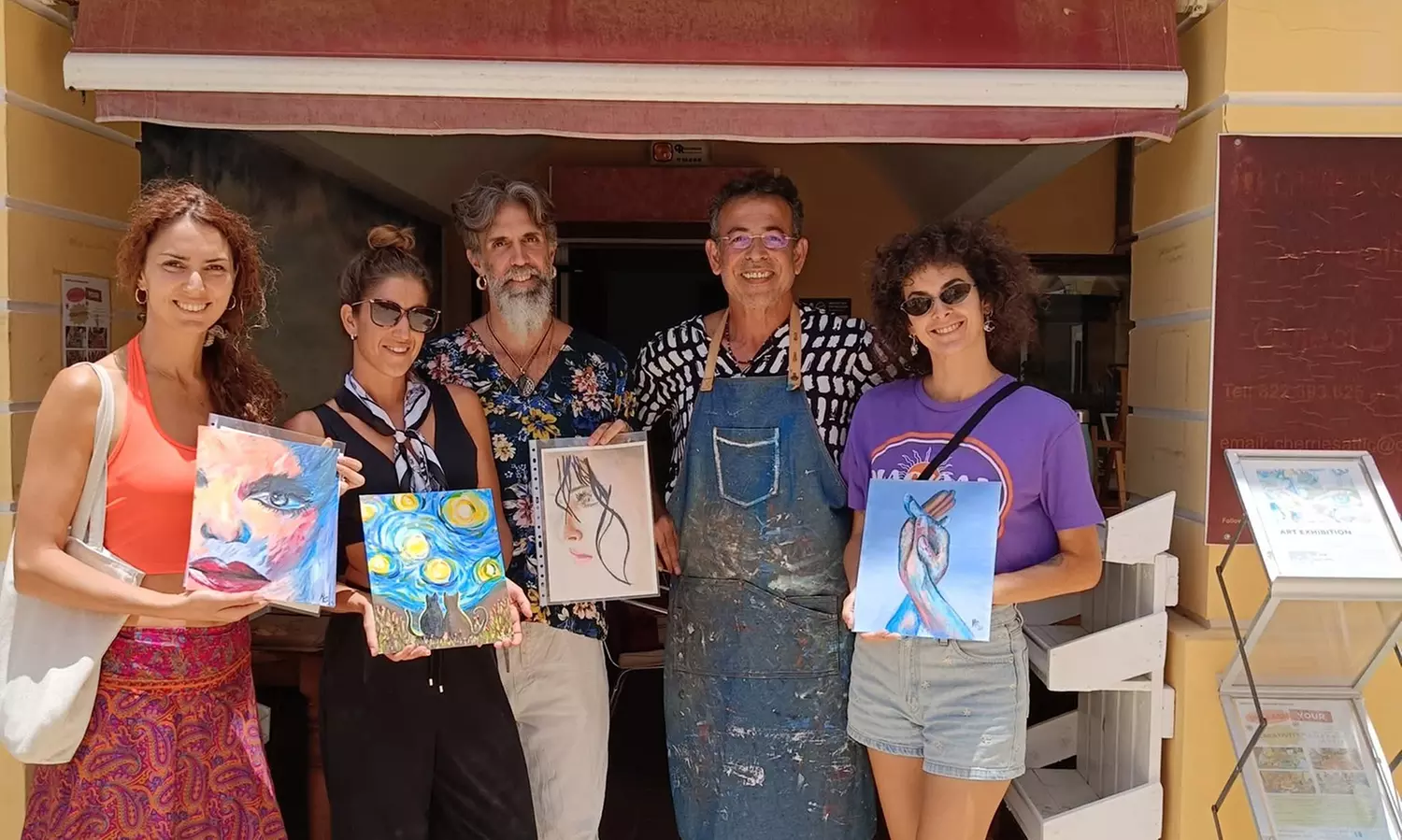 Clase de pintura con pizzas y bebidas para 1 o 2 personas