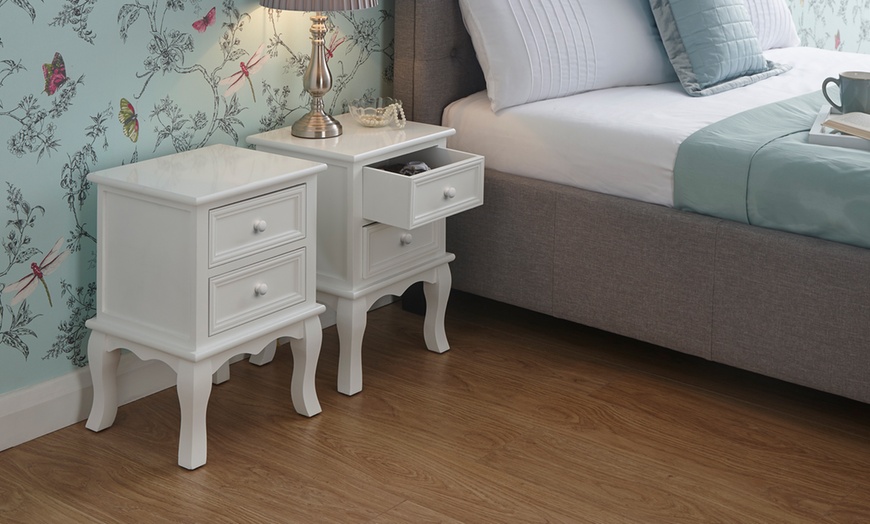 Image 7: One or Two White Bedside Tables
