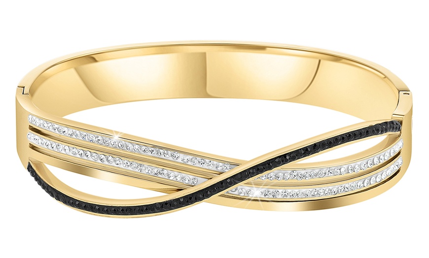 Image 16: Pulsera con cristales brillantes en dorado o plateado de SC Crystal