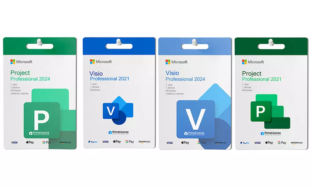Microsoft Visio or Project Pro 2021 or 2024 Lifetime License Options