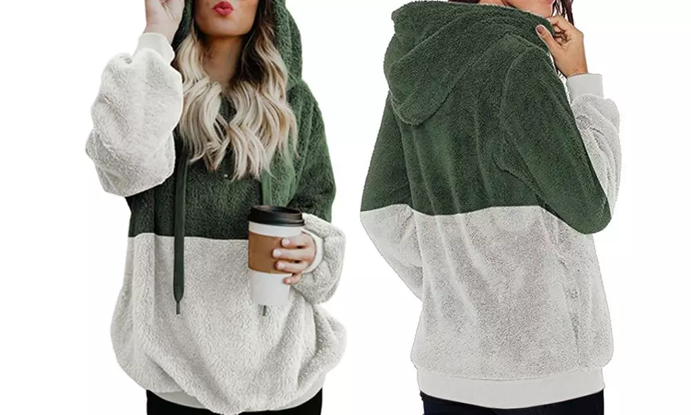 Sweat polaire à capuche bicolore Alma - Second Medium