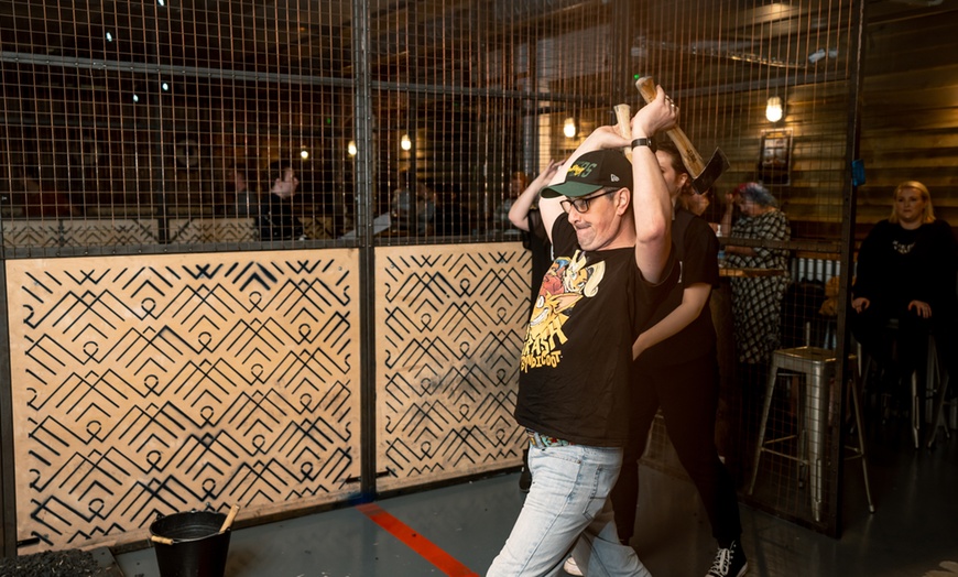 Image 2:  Axe Throwing Coached Session or Game Session for Up to Four People