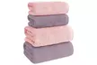 Juego de 4 toallas de baño de algodón suave combinadas en 2 colores - Second Medium