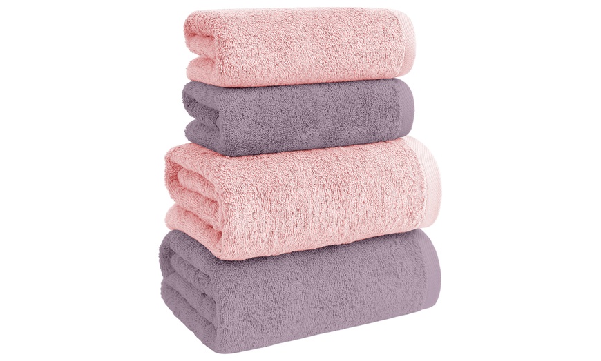 Image 6: Juego de 4 toallas de baño de algodón en 2 colores