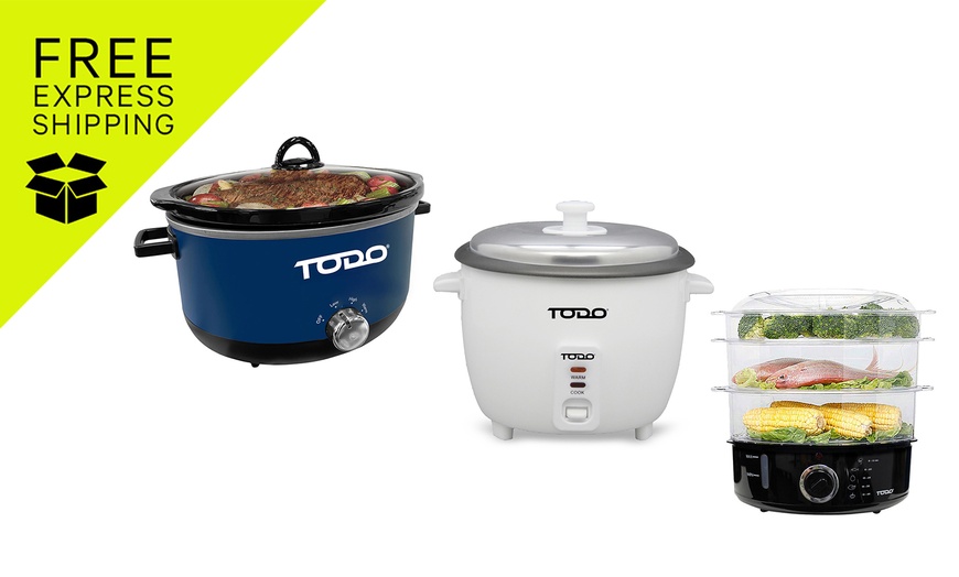 Image 1: TODO Steel, Slow or Rice Cooker w/ Ceramic Bowl/ Cup/ Tray
