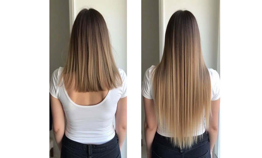 Image 3: Micro Bead I-Tips and Tape Hair Extensions with Style Cut and Blend