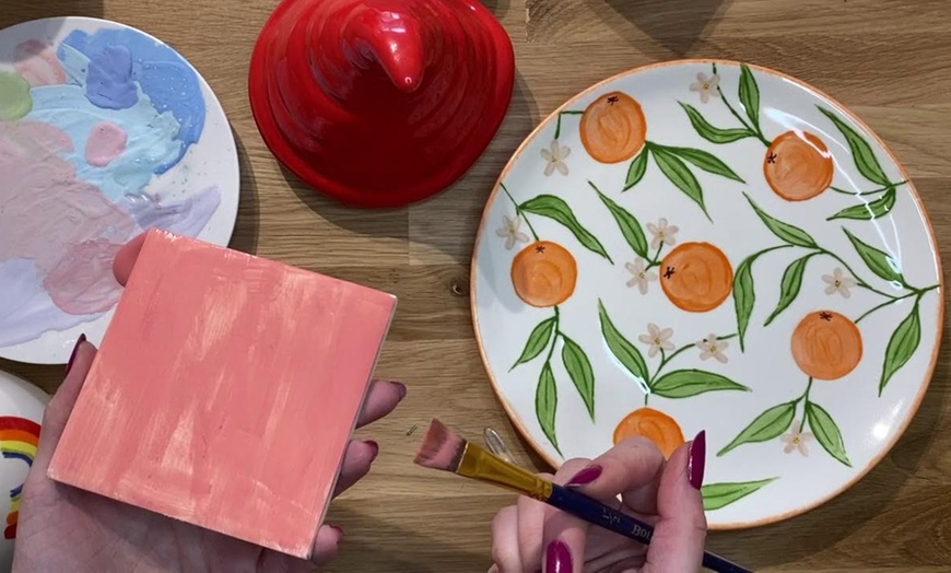 Image 1: Get Pottery painting Class with One Take-Home Piece for 1 or 2 People