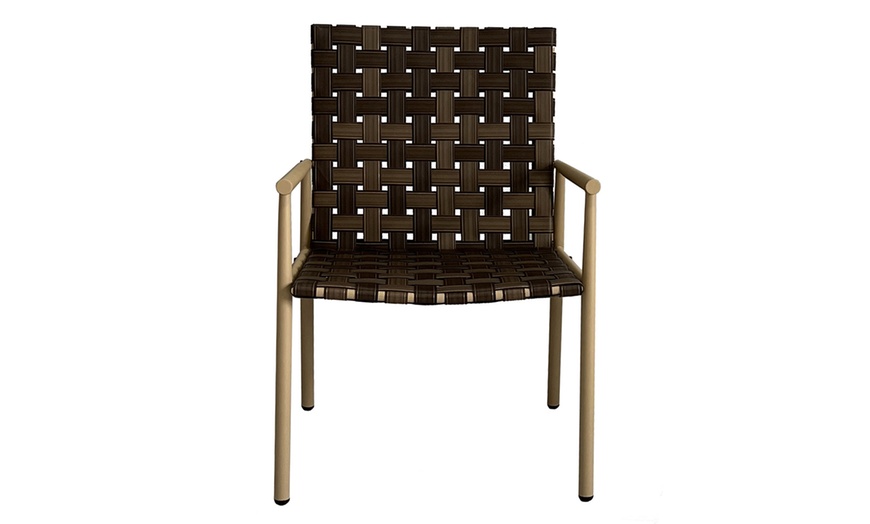 Image 3: 3-Piece Patio Rattan Effect Wicker Bistro Set with Table 