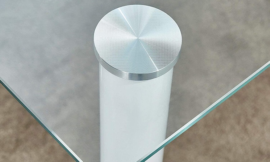 Image 39: Glass Dining Table Set with Chair Options