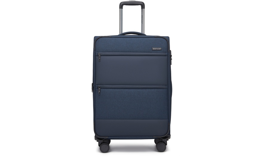 Image 3: British Traveller Expandable Softshell Suitcase