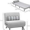 Image 28: HomCom Convertible Single Sleeper Chair Sofa Bed