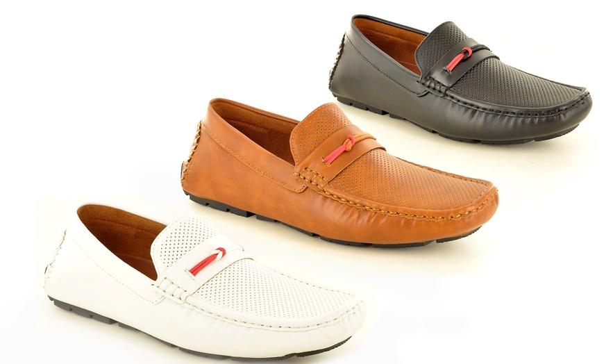 Image 1: Men's Perforated Casual Loafers