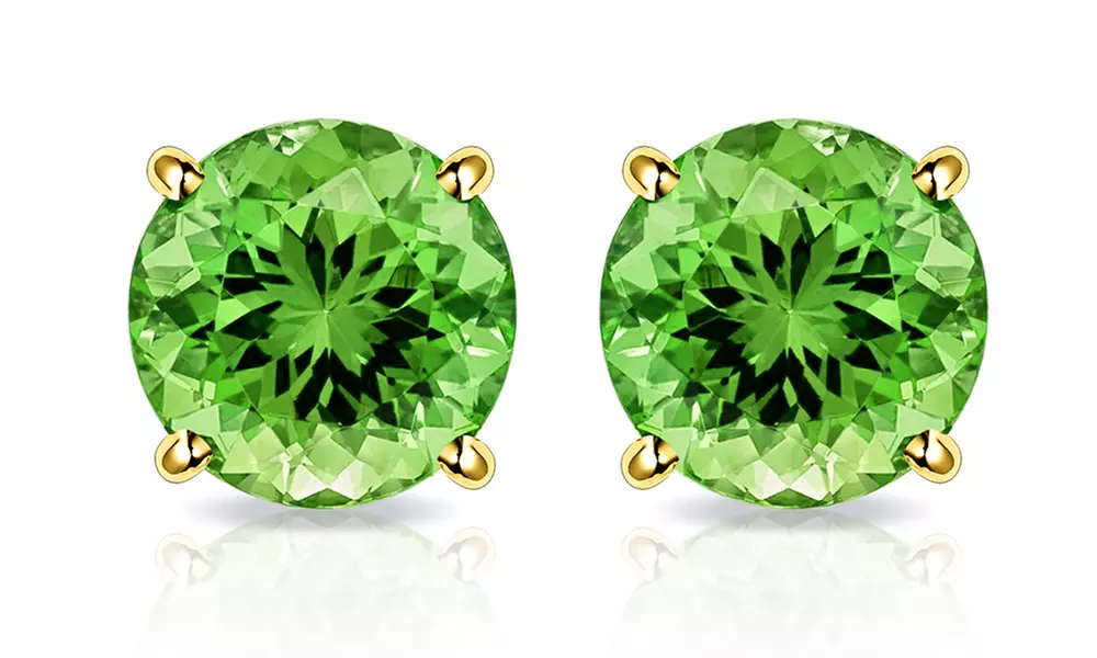 2.00 CTW Peridot Stud Earrings in 10K Gold by MUIBLU Gems - Primary Image
