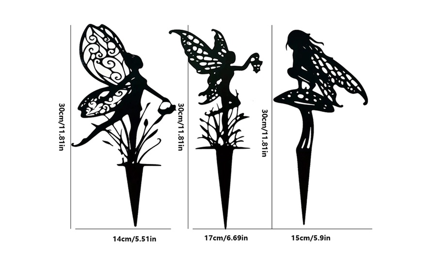 Image 9: 1x oder 3x Dekorativer Feen-Gartenstecker