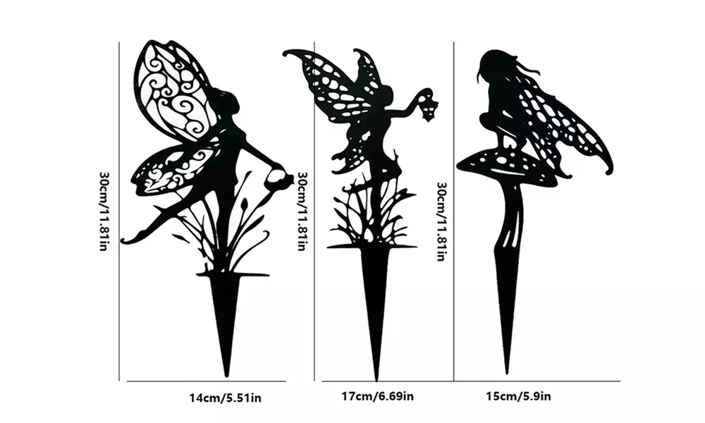 1x oder 3x Dekorativer Feen-Gartenstecker