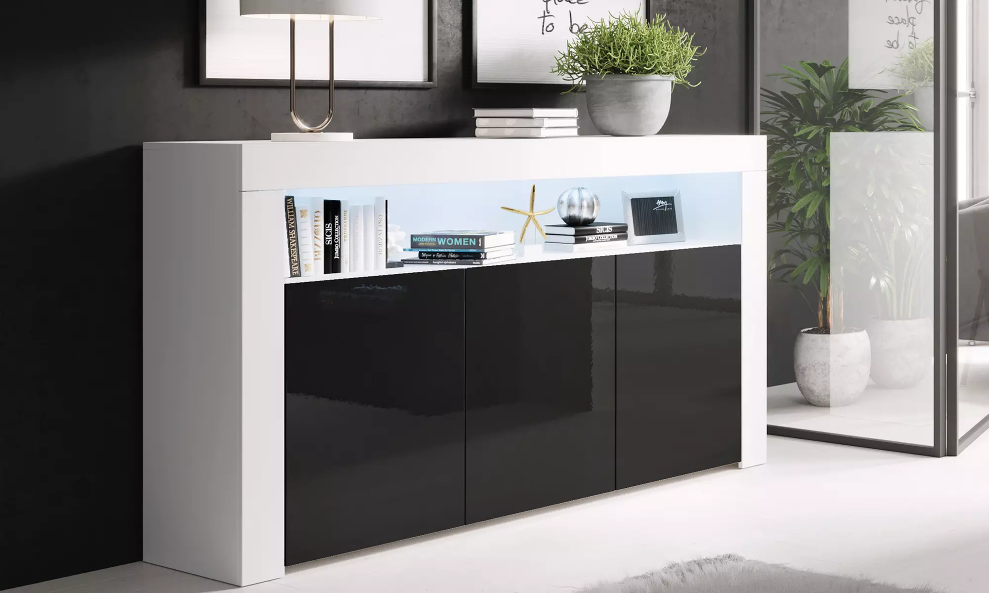 Buffet "Aker" avec lumières LED intégrées