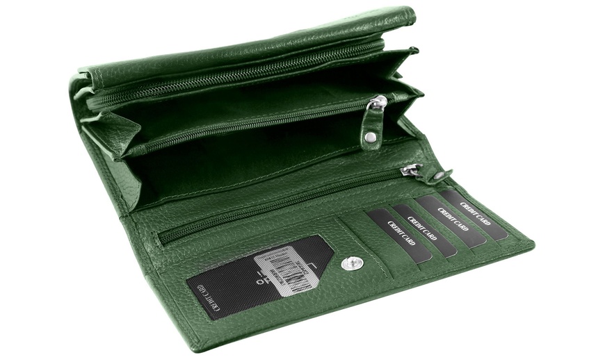 Image 21: Cartera de piel genuina para mujer Leonardo Verrelli